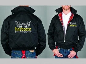 Hardcore - Pride, Strength, Family   Bunda Harrington s hrejivou podšívkou farby RED TARTAN, obojstranné logo (s kapucou iba v čiernej farbe je za 42,90euro!!)